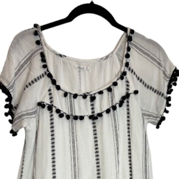 TULAROSA Dress Womens Small Revolve Black White Stripe Tassels - Picture 3 of 6